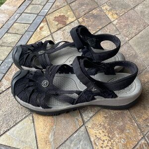 Keen Rose style Women's 10. Stylish Black Sandals with Velcro Straps